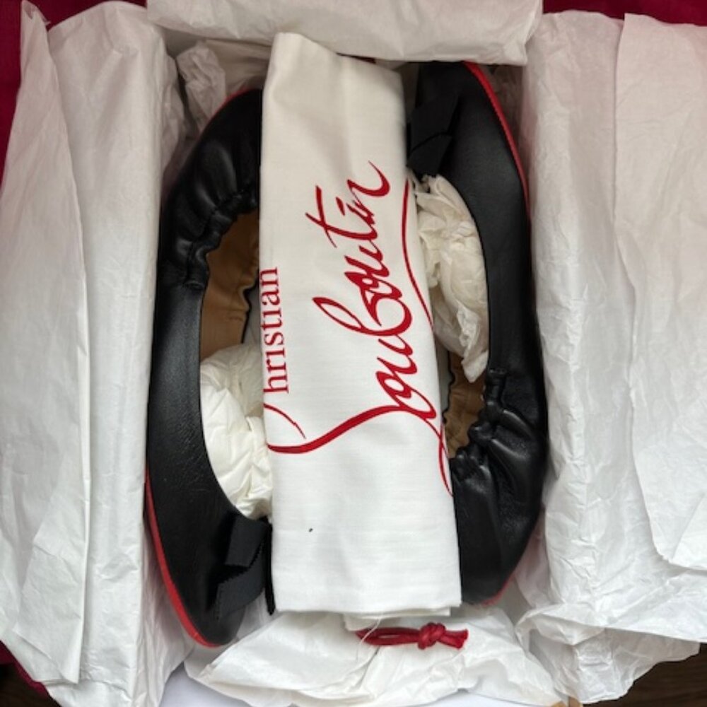 Christian Louboutin - Nappa Air Loubi Ballet Flats 37.5 Black - Picture 4 of 4